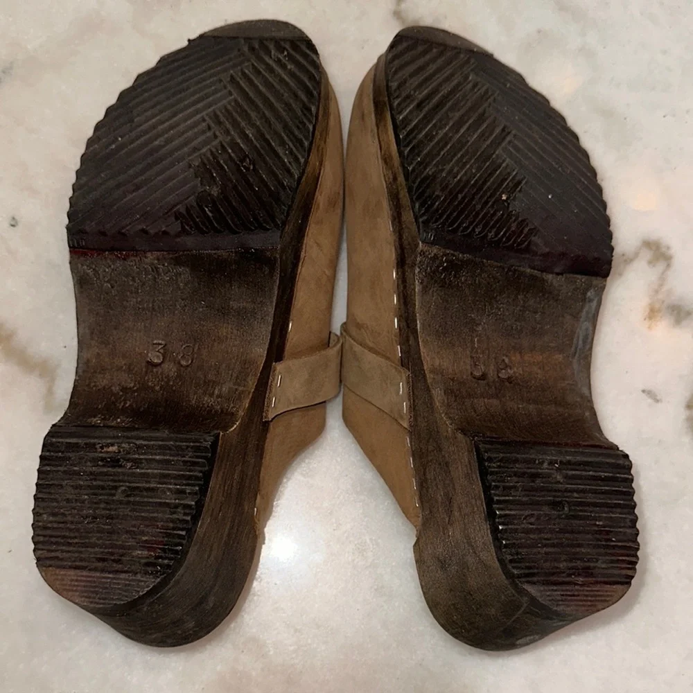Brown Slip-On Loafers with Contoured Footbed Size38 Real Leather Made‎ in Sweden